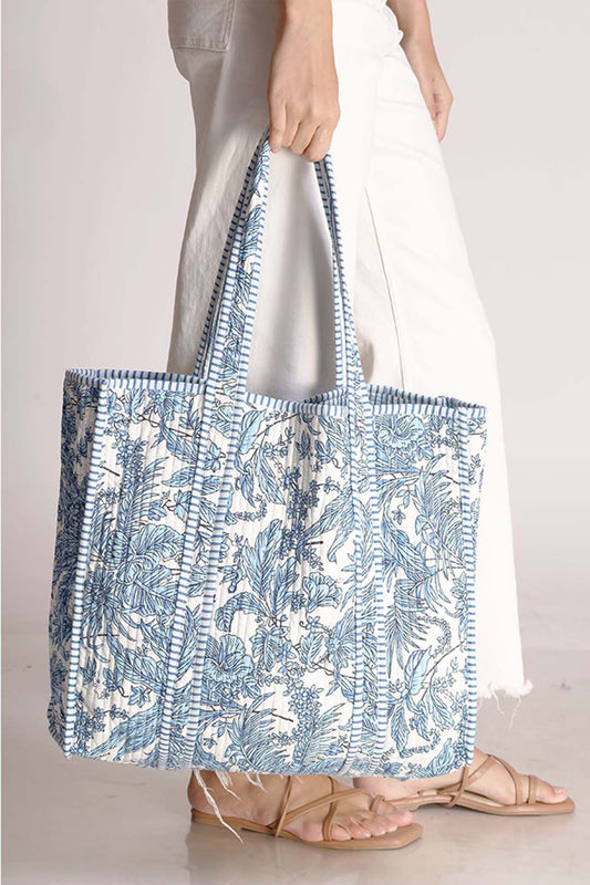 Amira Tropical Motif Tote Bag