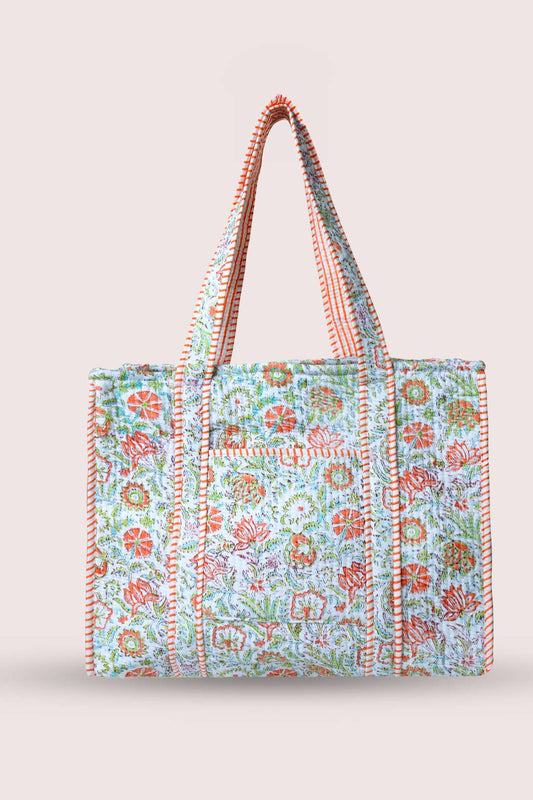 Heather Floral Motif Tote Bag