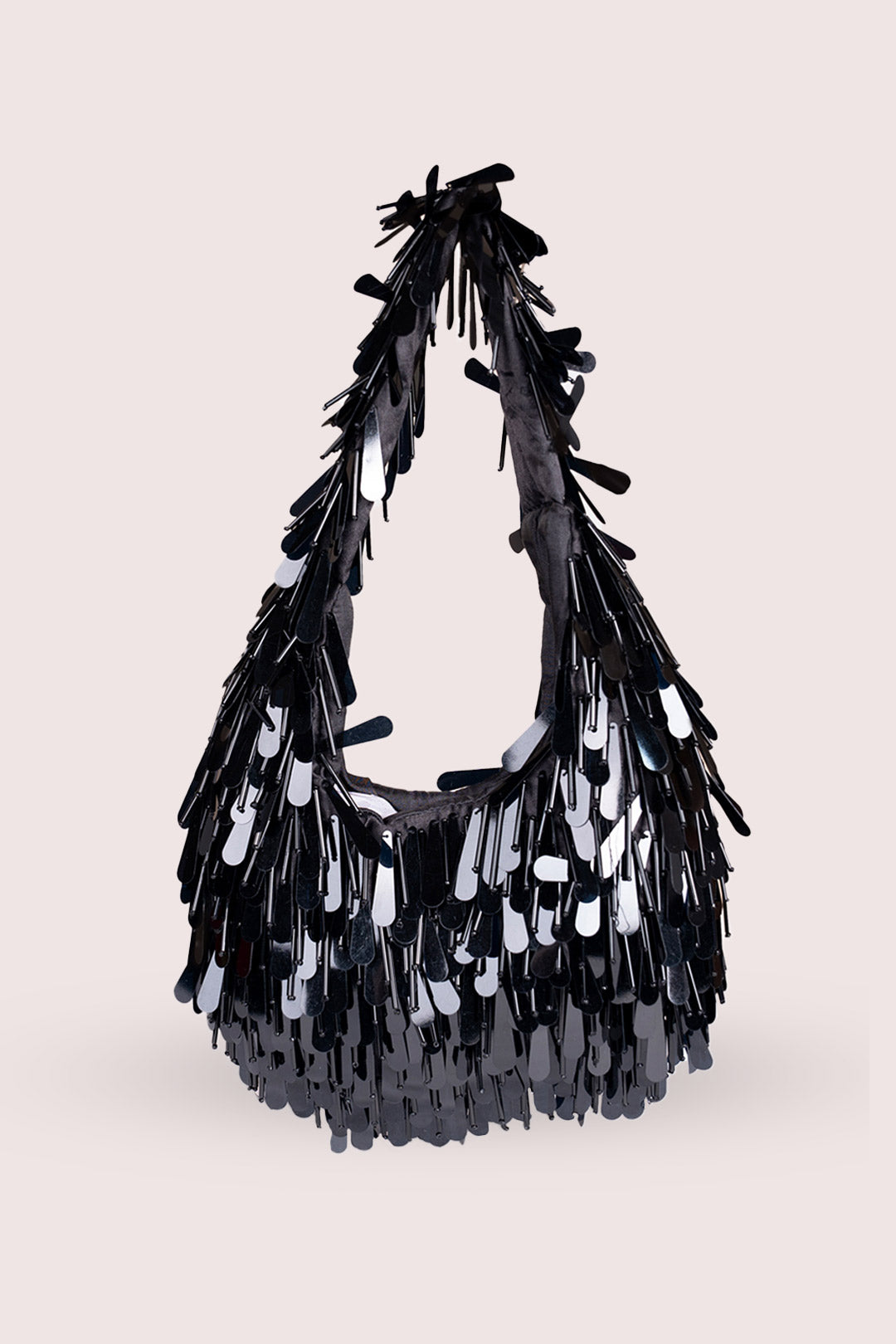 Raven Black Fringe-detail Handbag