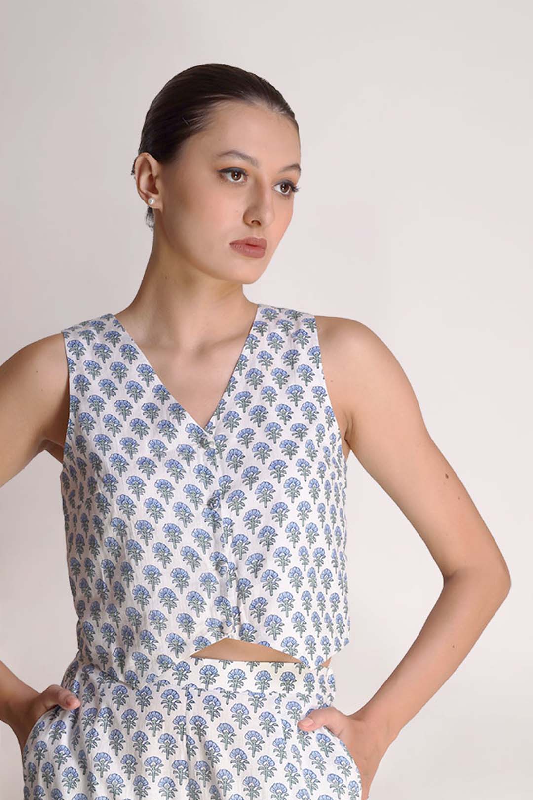 Aster - Printed Motif Vest Top