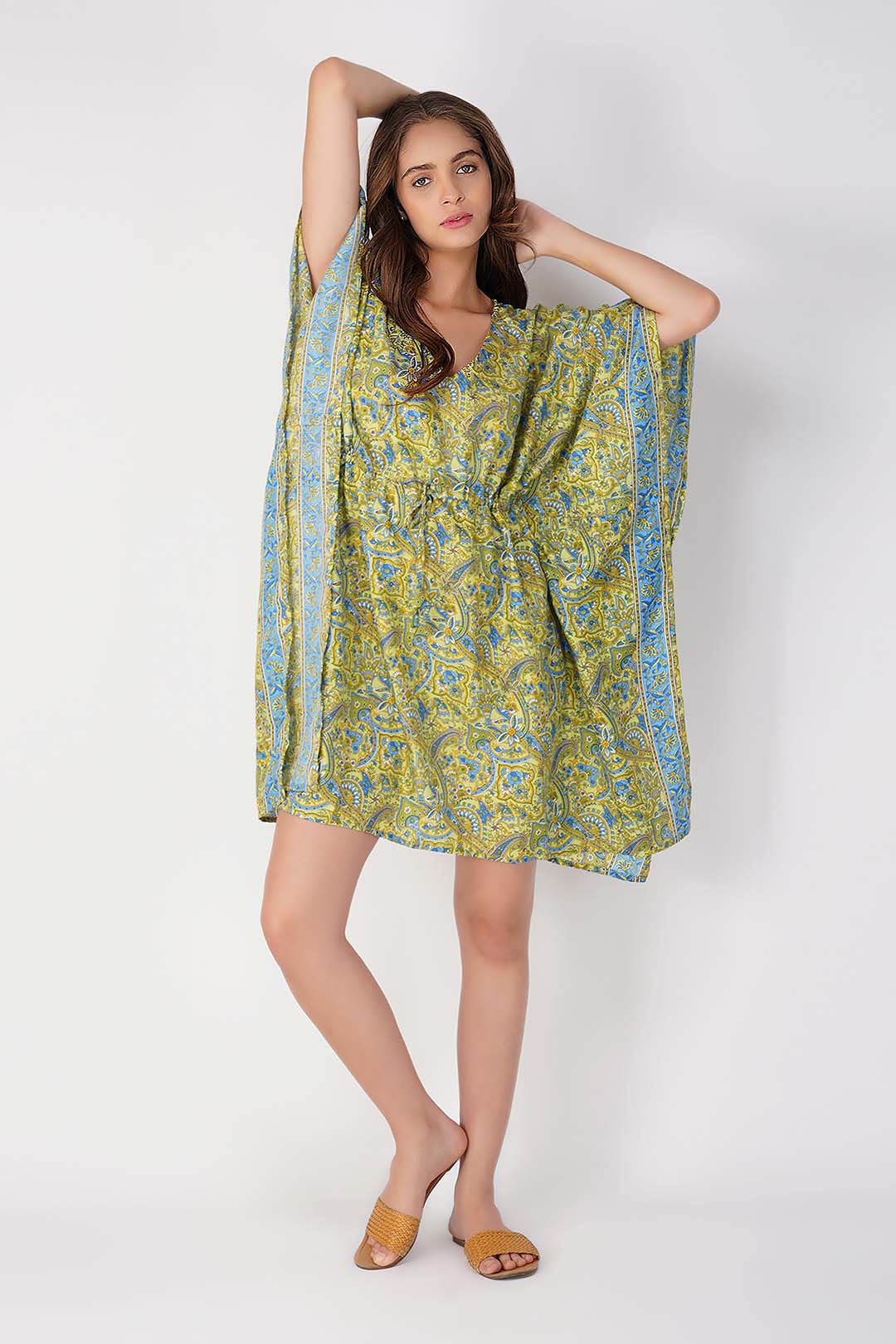 Flora Paisley Print kaftan