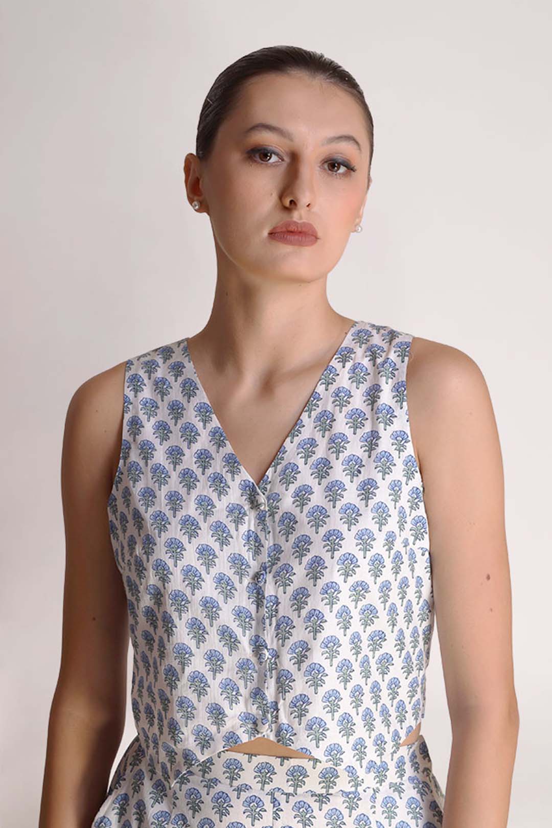 Aster - Printed Motif Vest Top