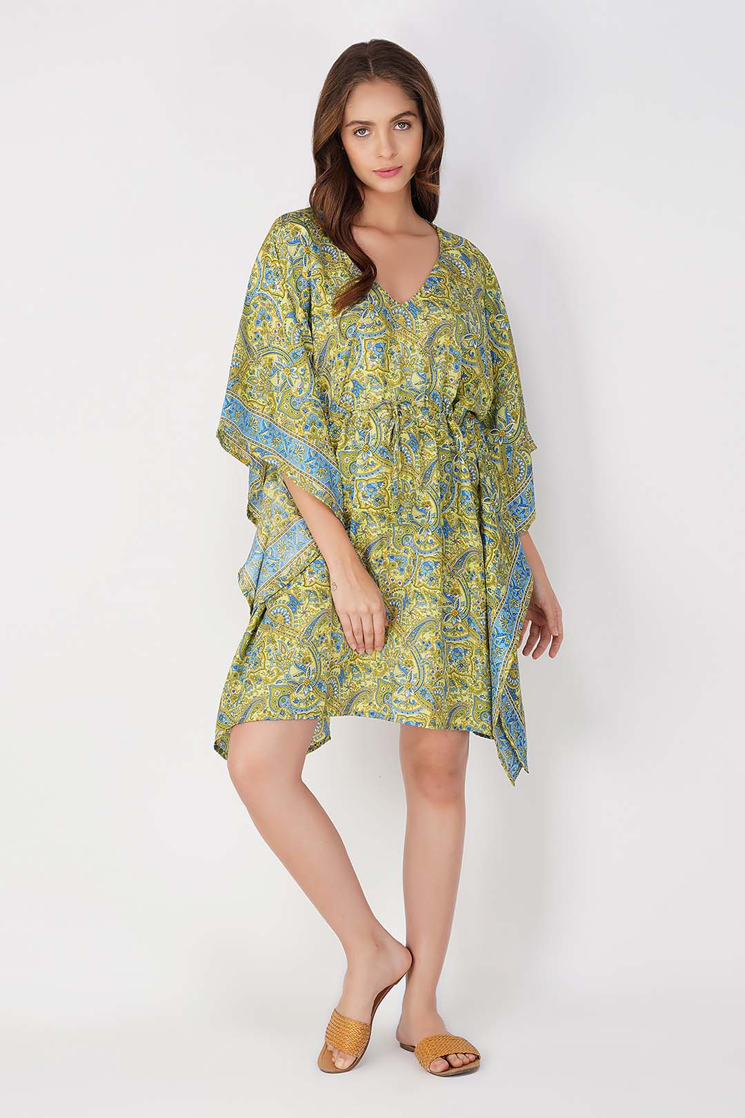 Flora Paisley Print kaftan