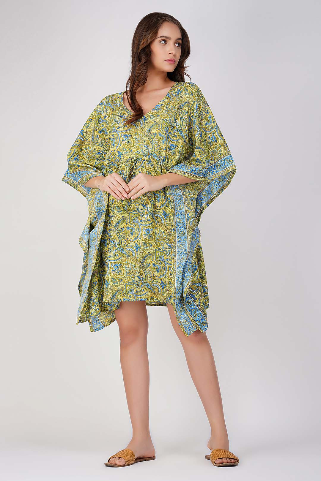 Flora Paisley Print kaftan