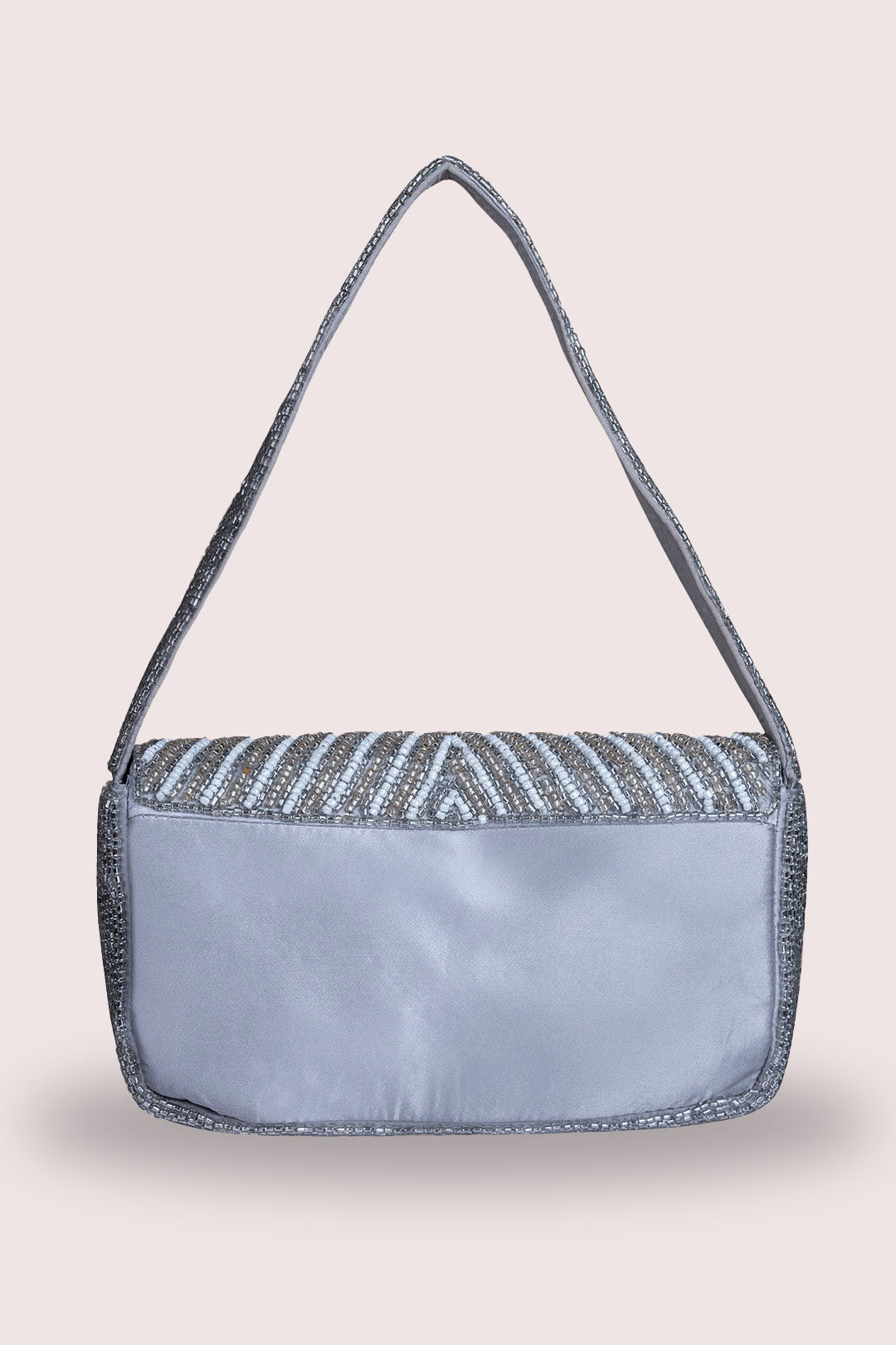 Luna Silver Embellished Handbag