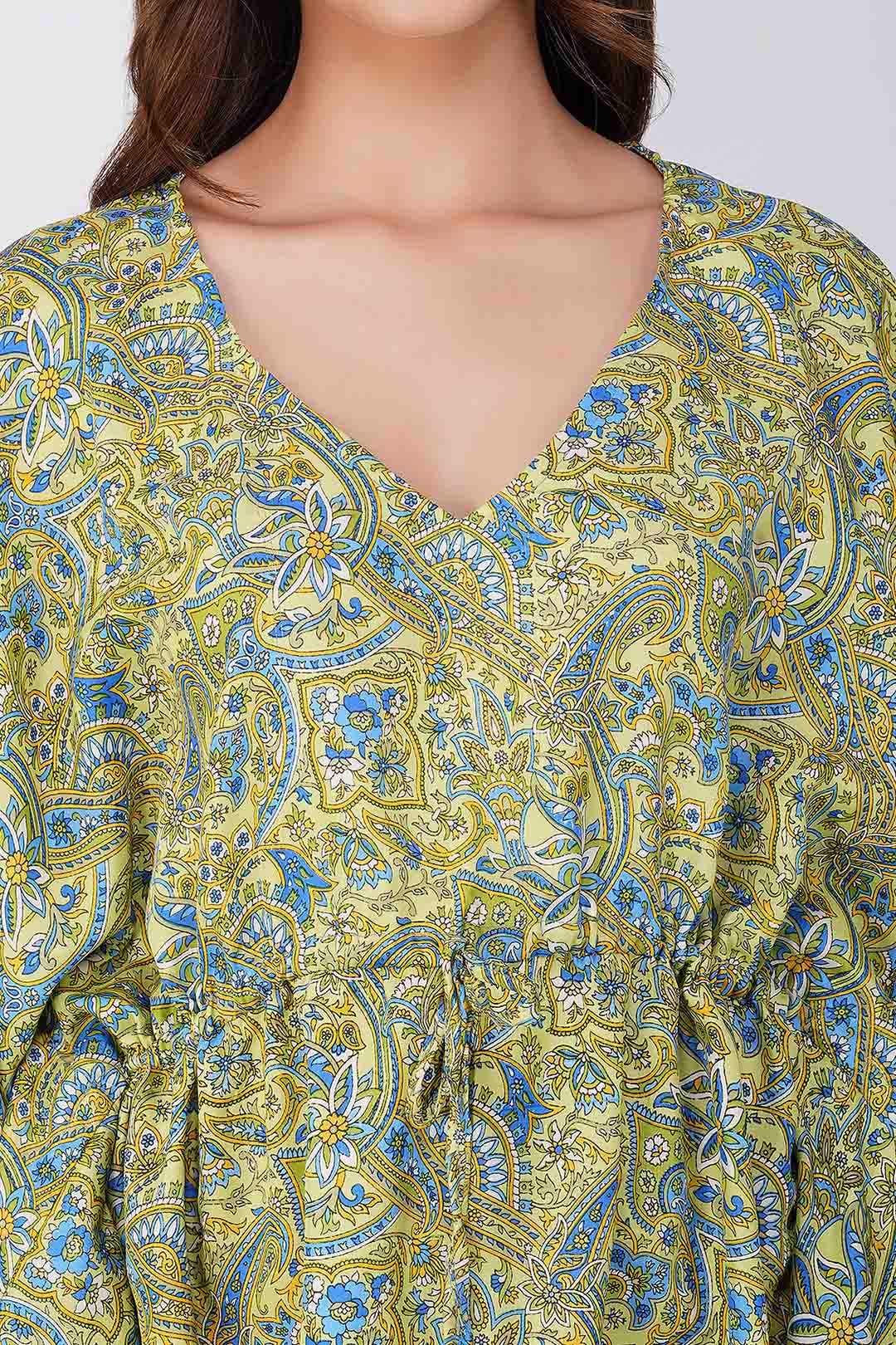 Flora Paisley Print kaftan