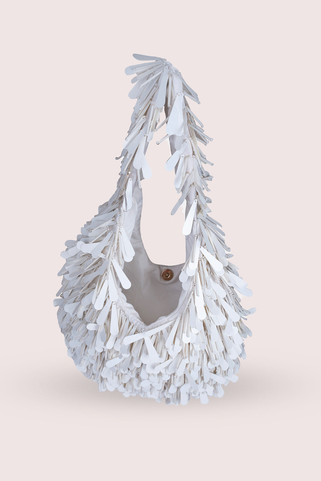 Sophia White Fringe-detail Handbag