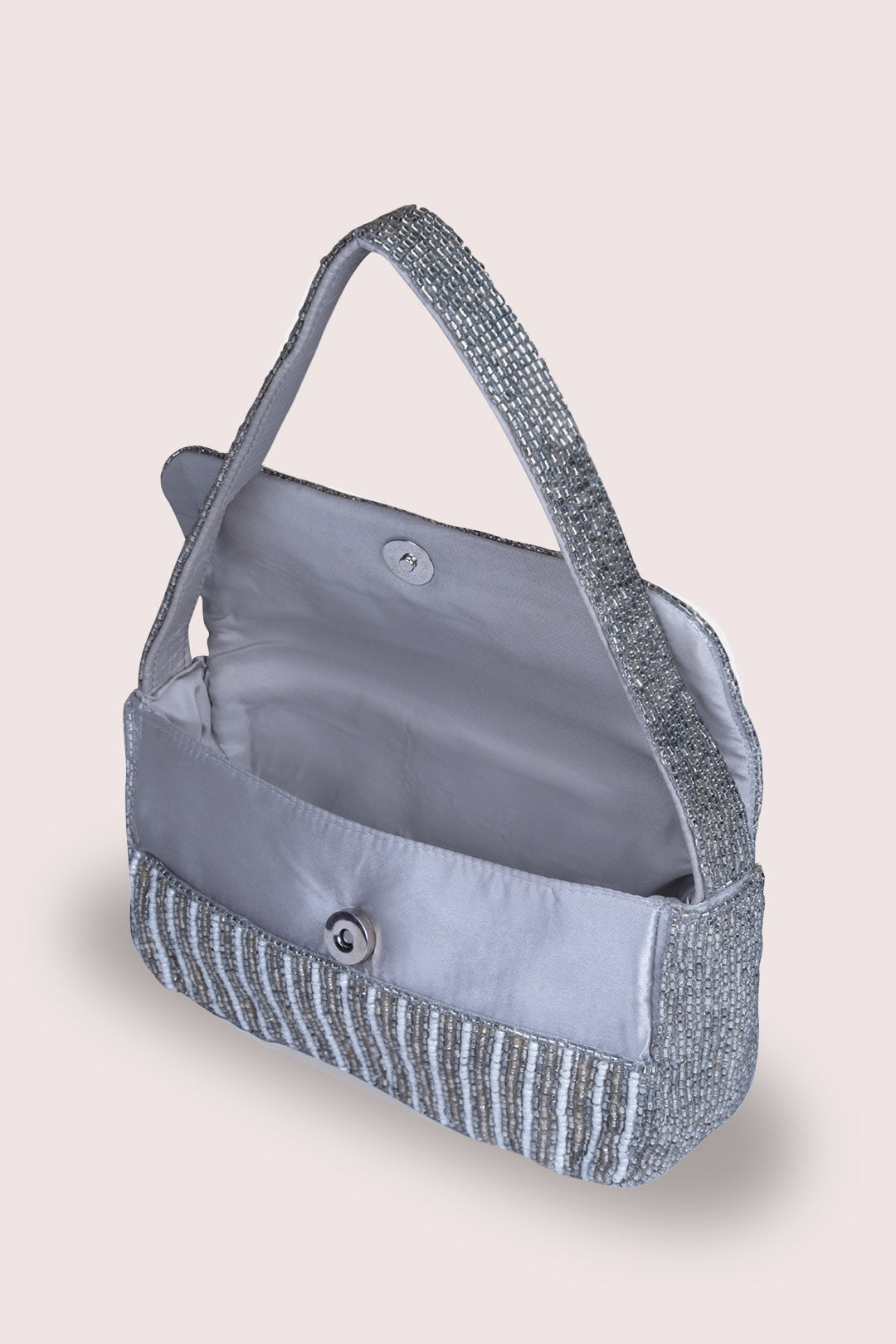 Luna Silver Embellished Handbag