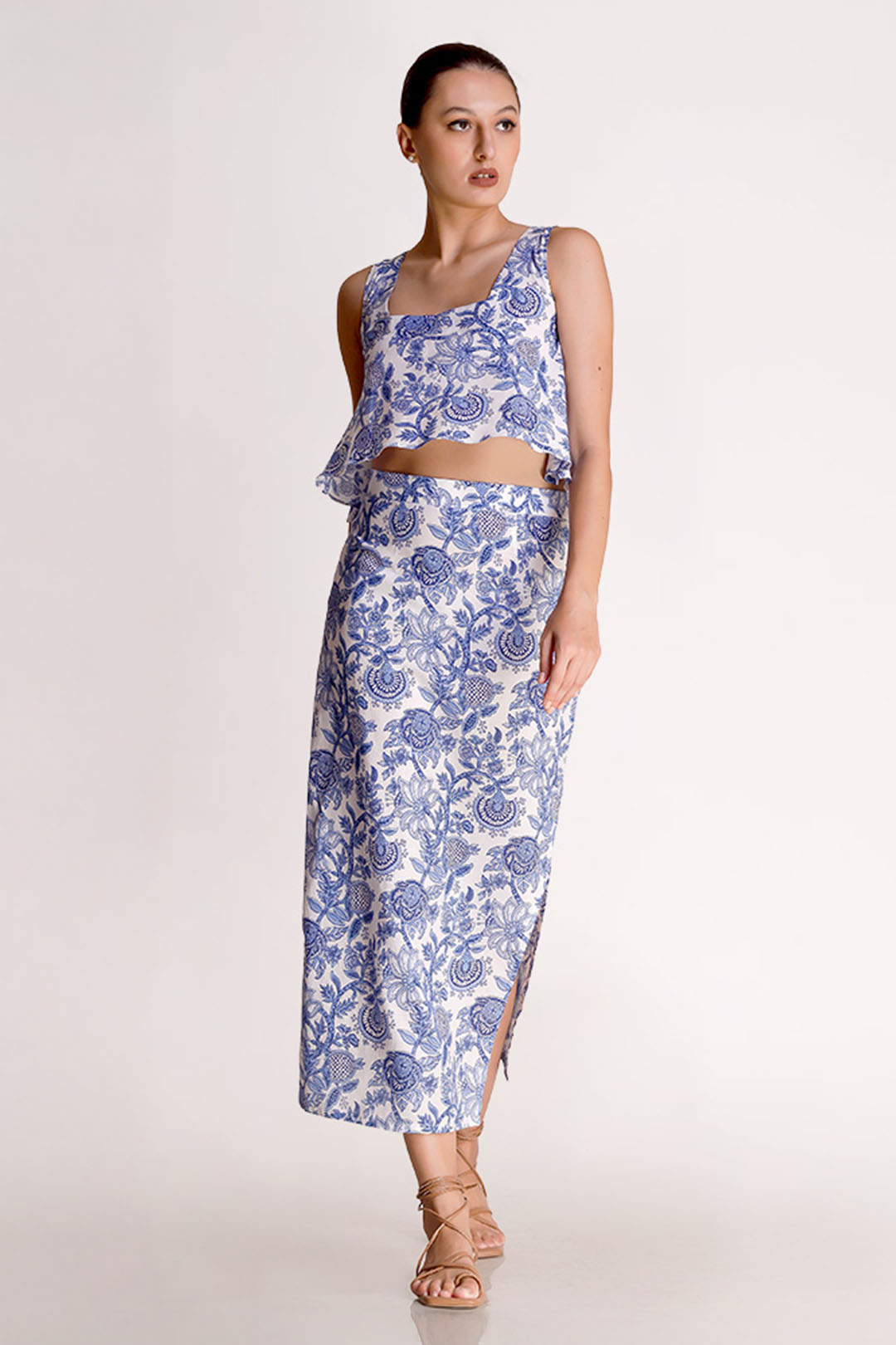 Floriana - Porcelain Print Top