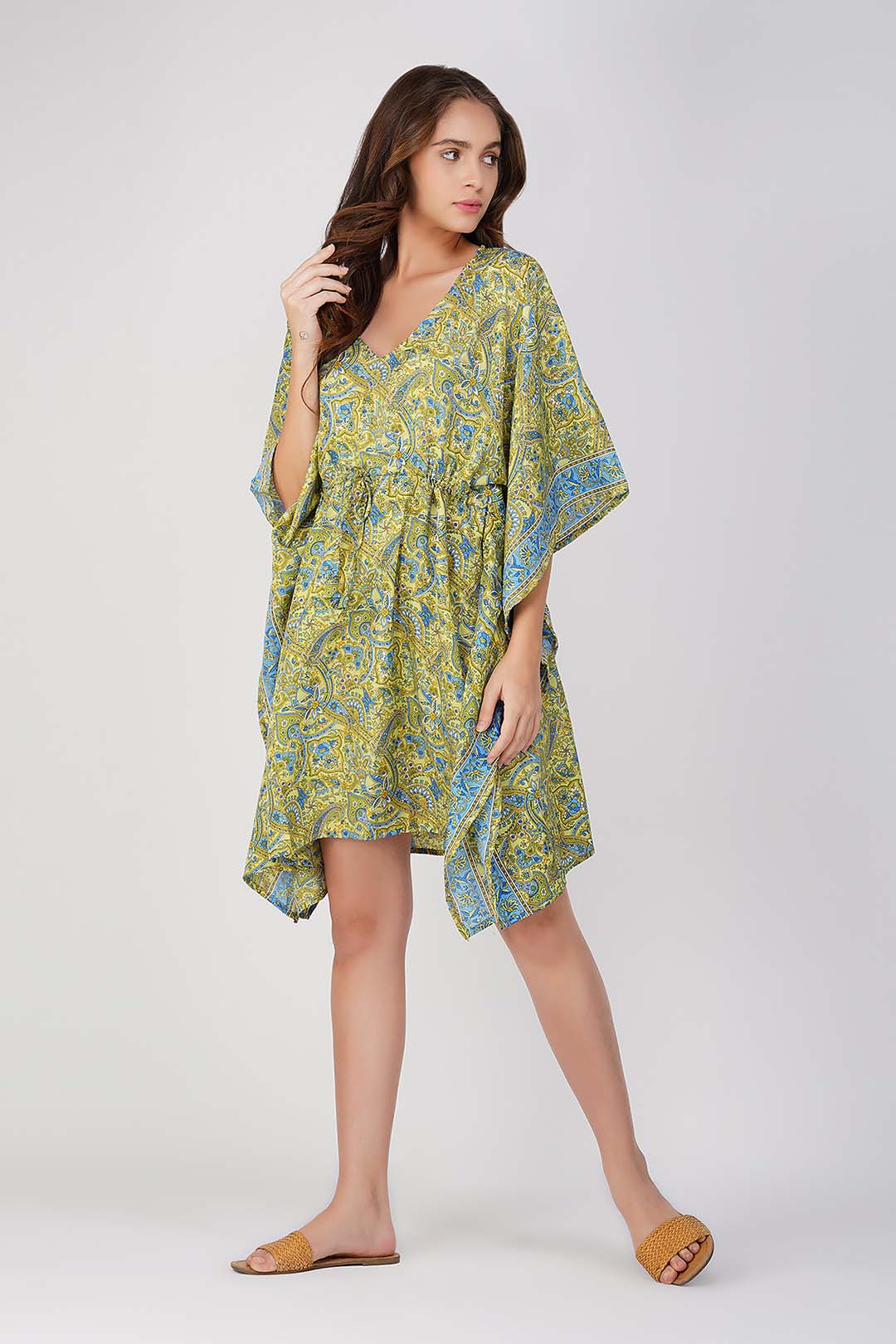 Flora Paisley Print kaftan