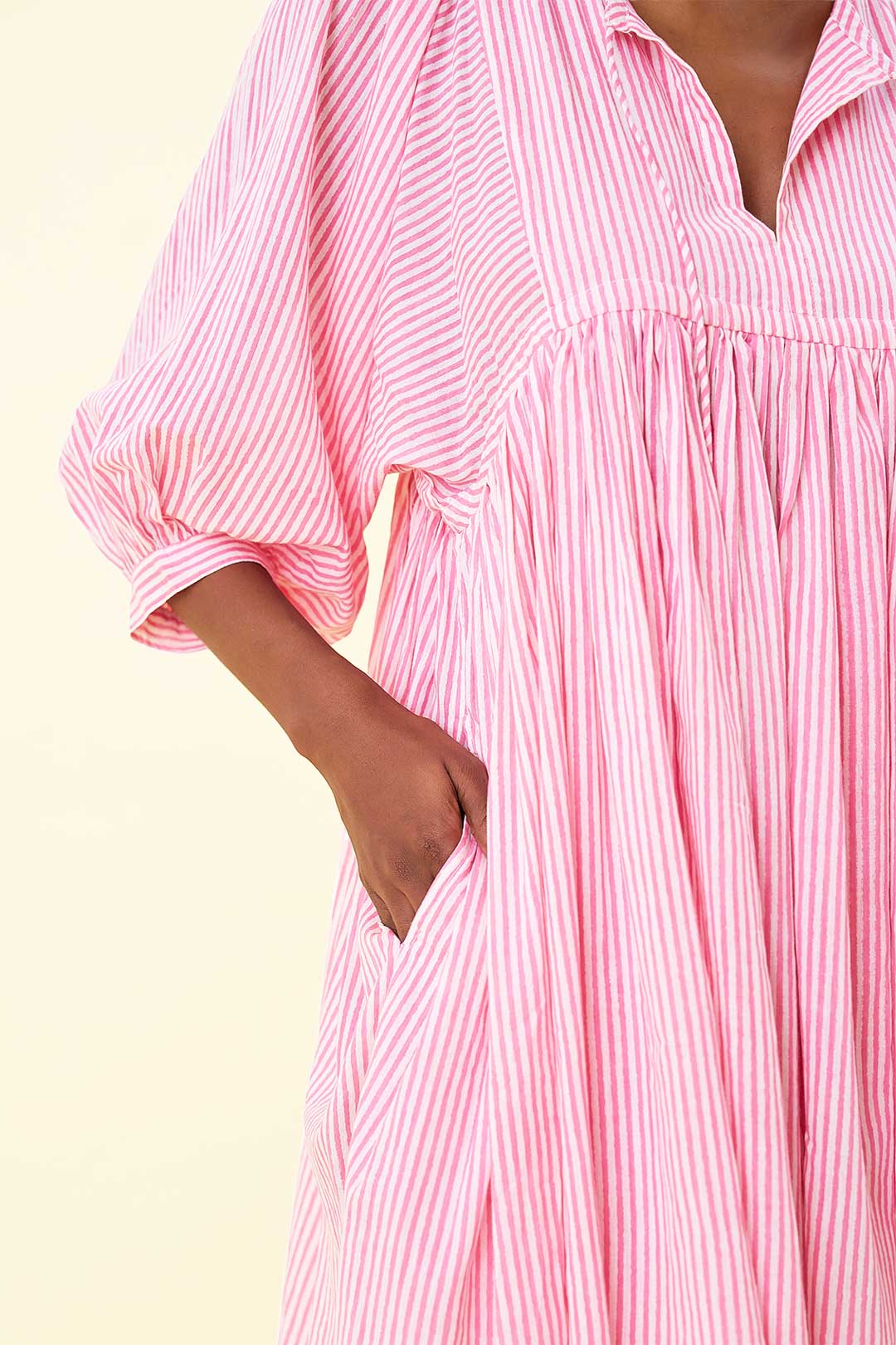 Ava Striped Mini Dress - Pink