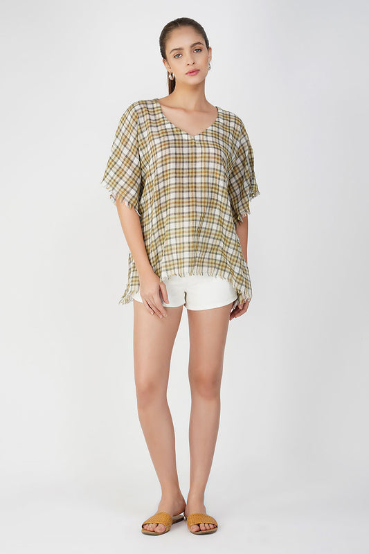 Sylvia Checkered Print Top