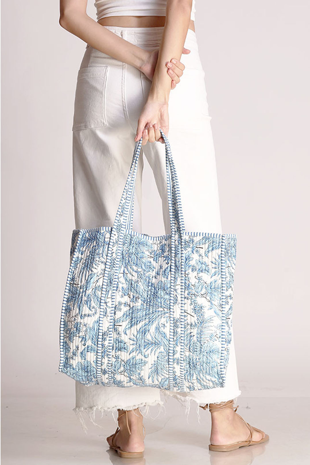 Amira Tropical Motif Tote Bag