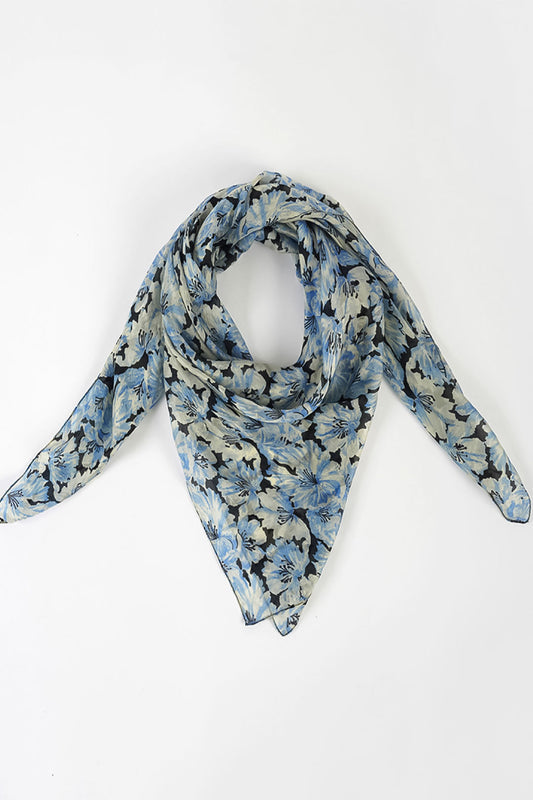 Alisha Pure Silk Floral Print Scarf