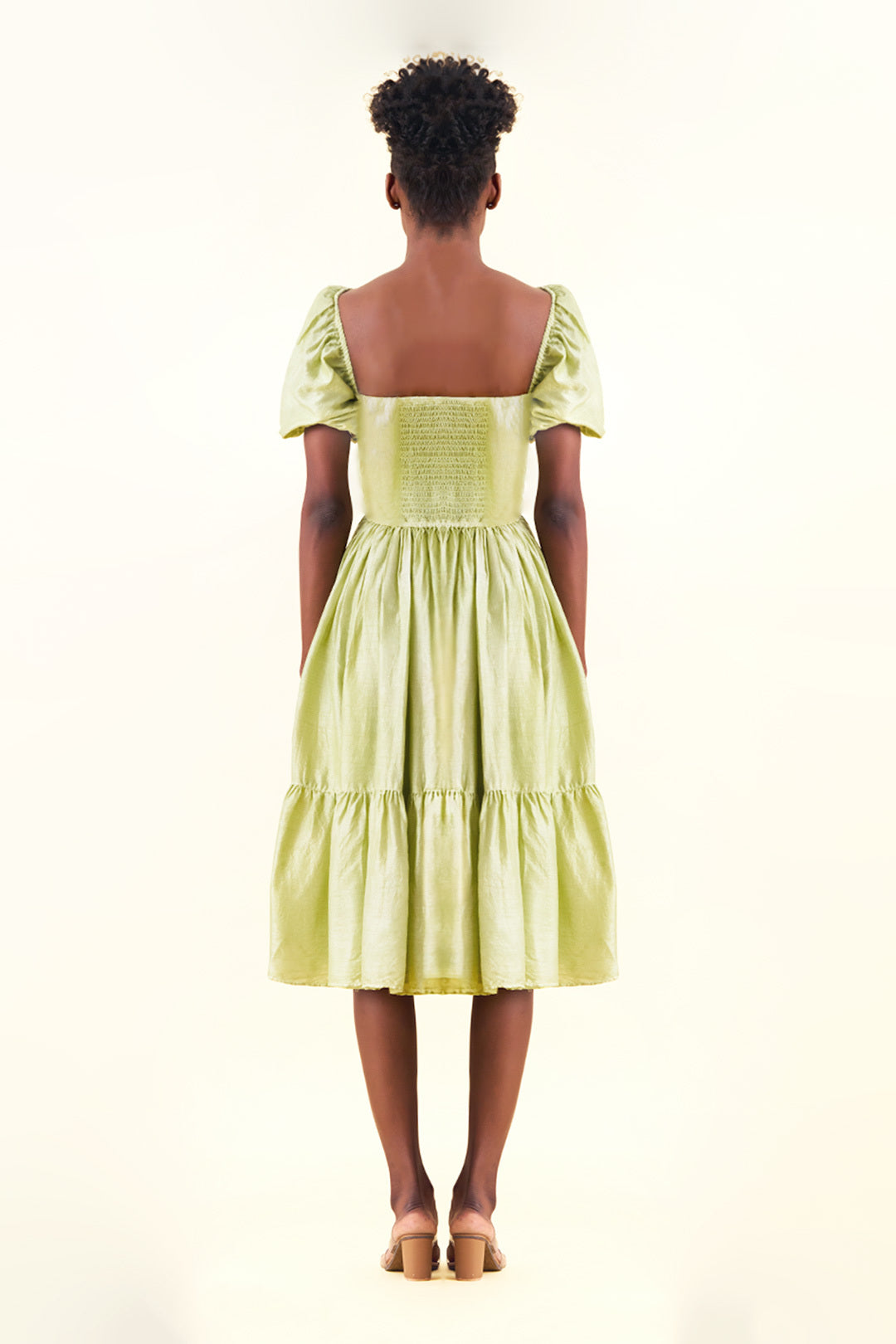 Lana Balloon Sleeves Midi Dress