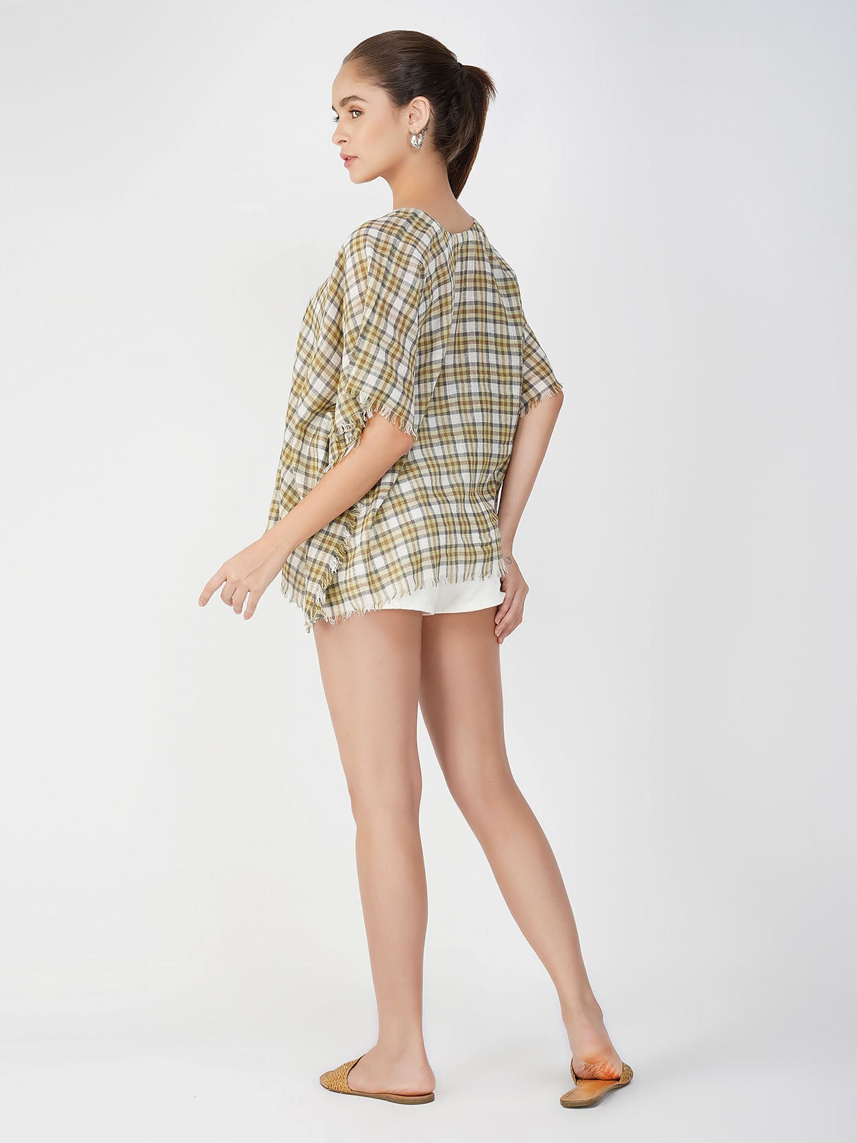 Sylvia Checkered Print Top