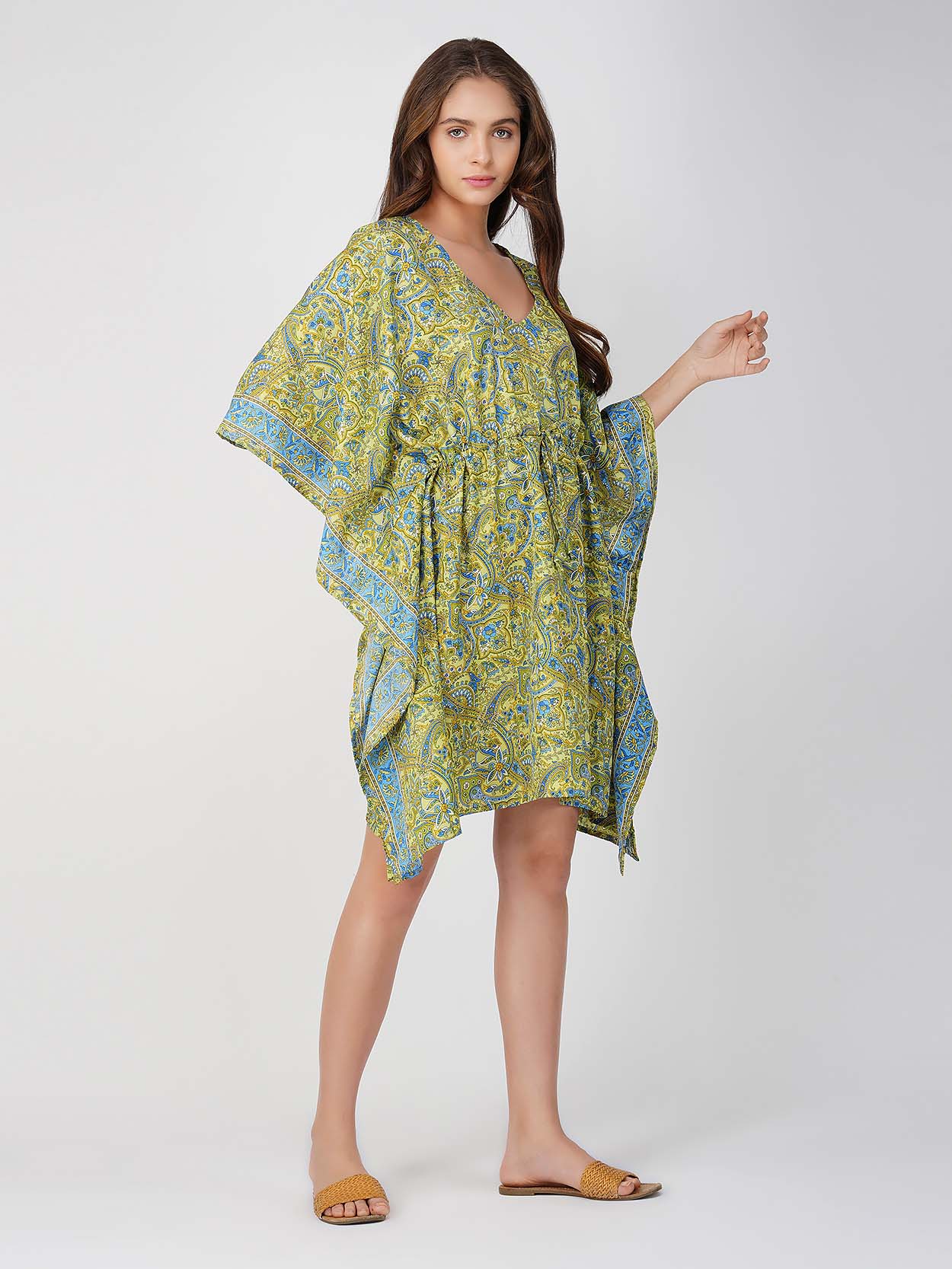 Flora Paisley Print kaftan