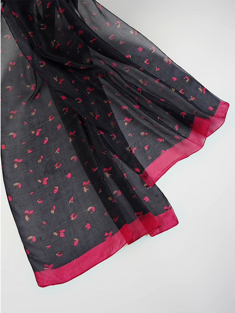 Akira Pure Silk Floral Print Stole