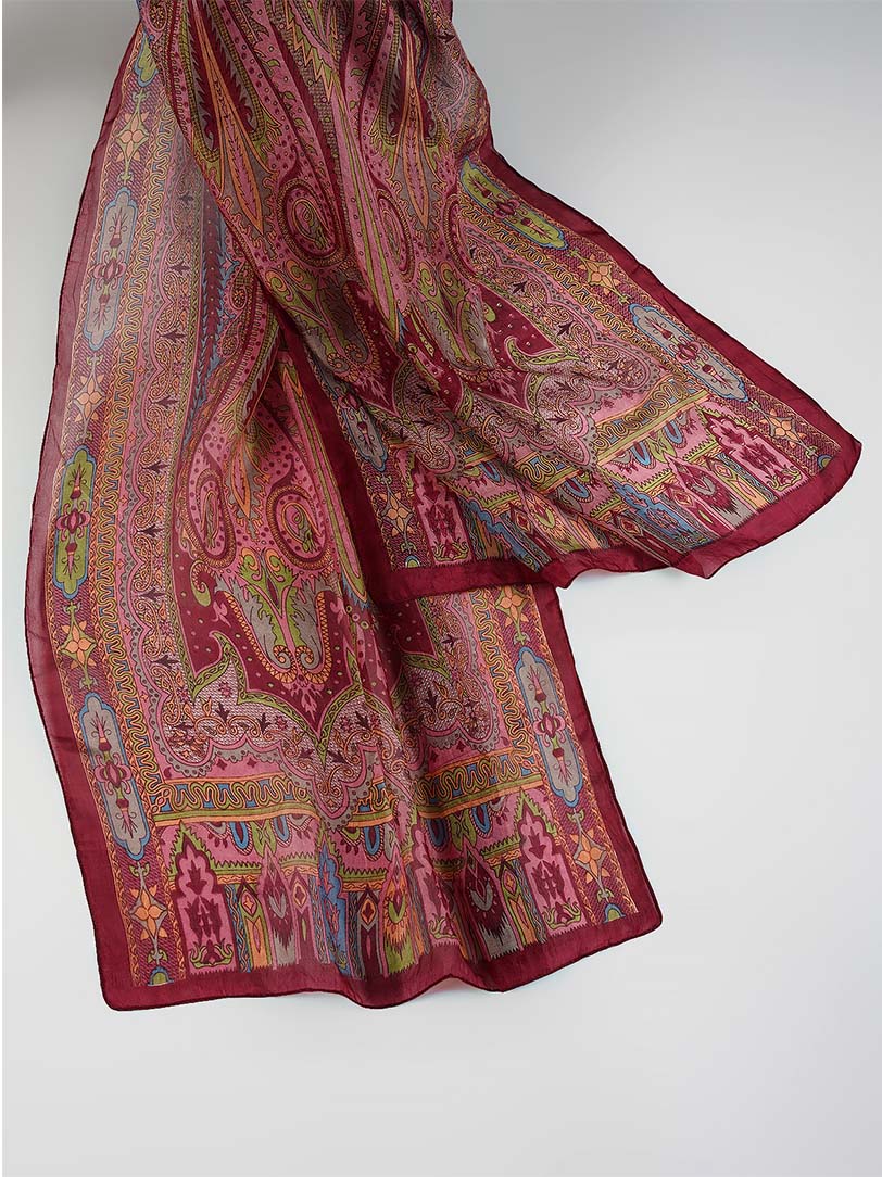 Adora Pure Silk Paisley Print Stole