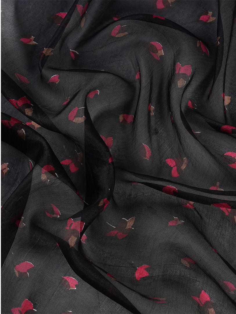 Akira Pure Silk Floral Print Stole