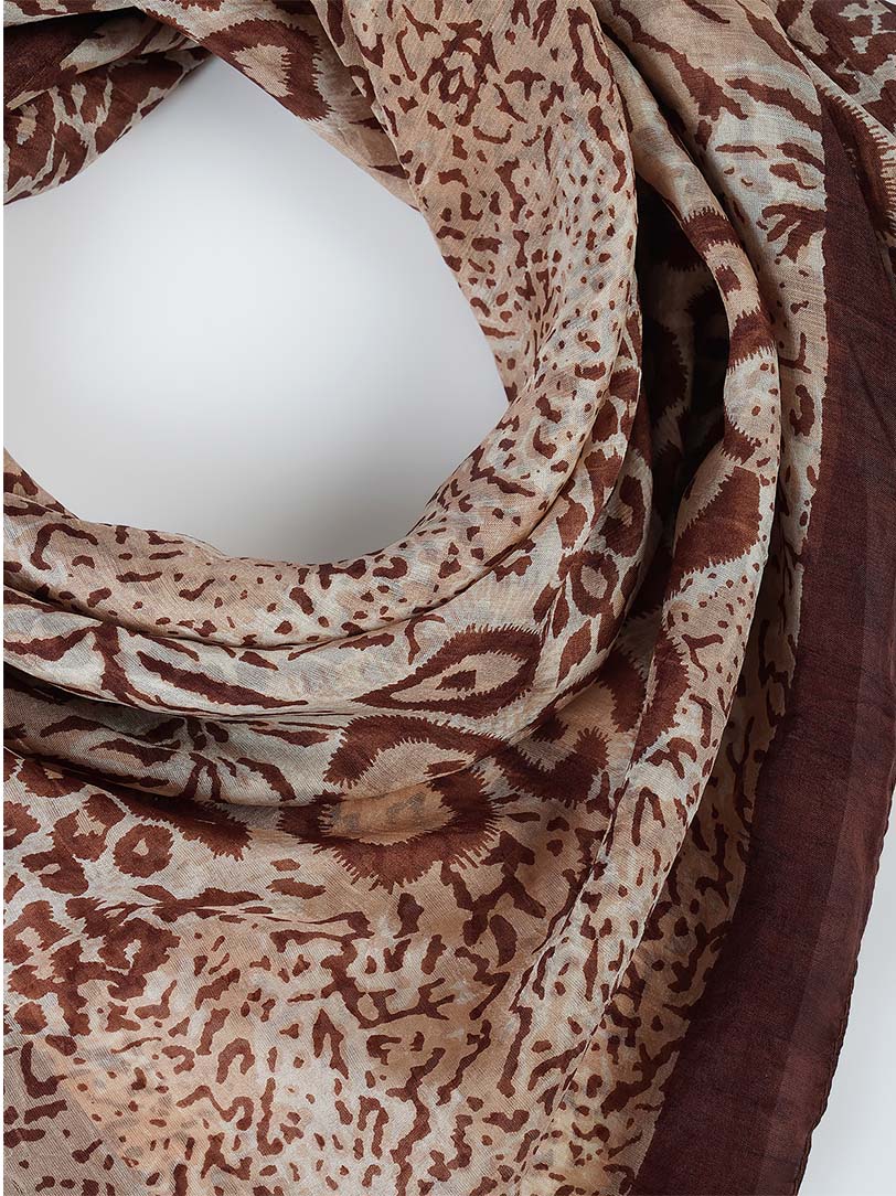 Alecia Pure Silk Animal Print Stole