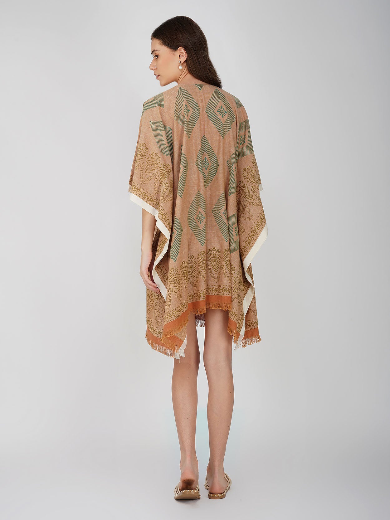 Bella Block Print Khadi Cotton Kaftan