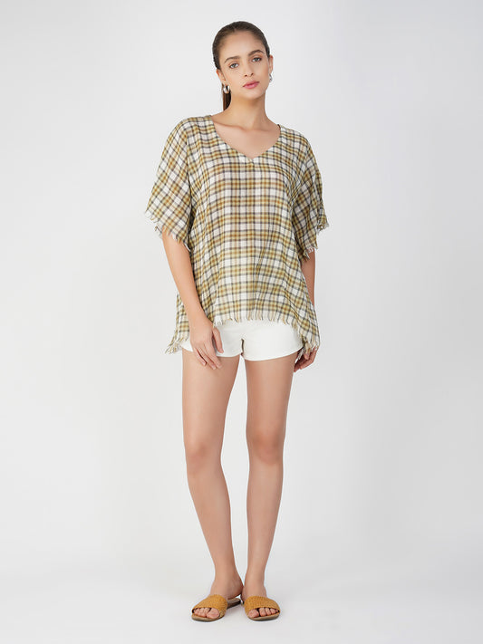 Sylvia Checkered Print Top