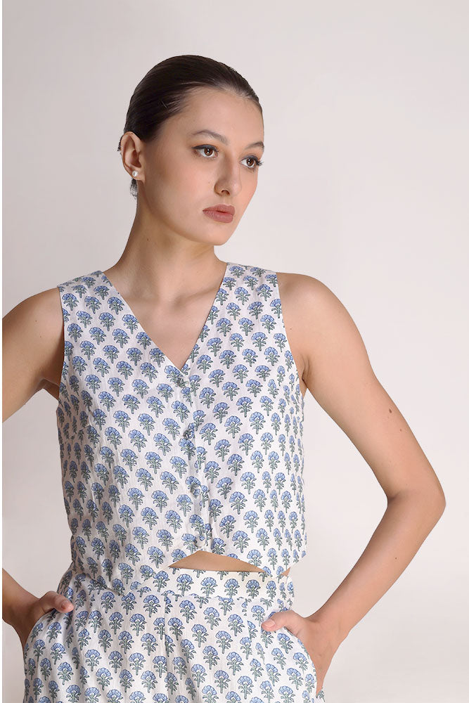 Aster - Printed Motif Vest Top