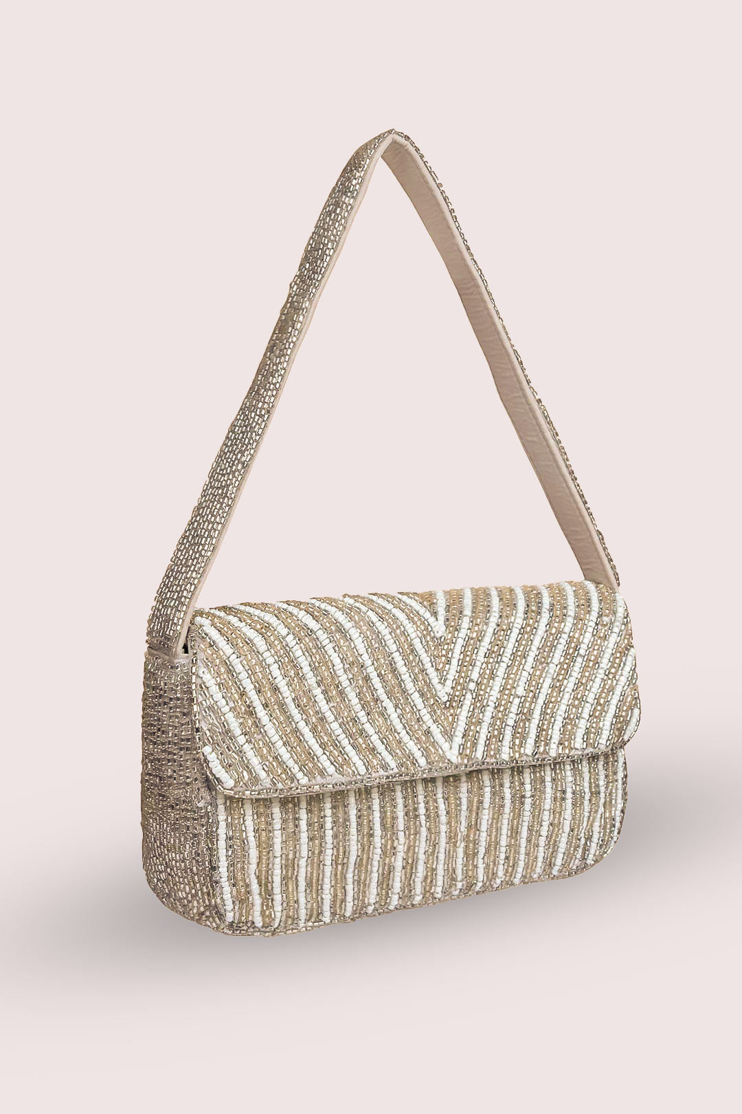 Luna Silver Embellished Handbag